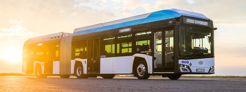 Vätgasdriven Urbino 18-buss. Foto: Solaris