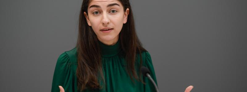 Maja Suslin/TT: Klimat- och miljöminister Romina Pourmokhtari (L) vill få fart på utbyggnaden av laddstolpar. Arkivbild.