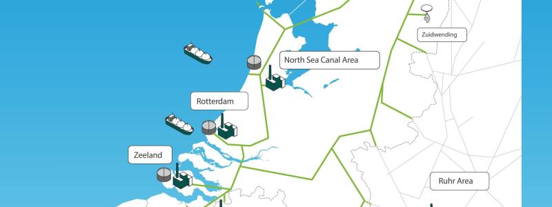 Five industrial clusters will be connected, to other countries and hydrogen storage and import locations. Industrial clusters are places where many industries are located near each other. For example, in Rotterdam. Gasunie built the network using mainly existing and partly new pipelines. Foto: Gasunie