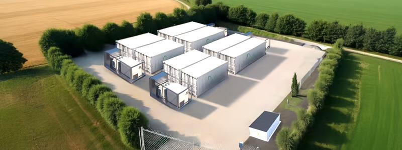 Batterilagring från Green Flexibility: De första projekten är redan under konstruktion, och om tre månader ska det första anslutas till elnätet. Illustration: Green Flexibility