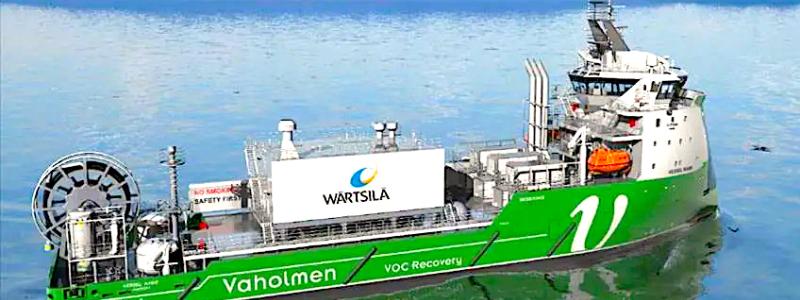 Att använda ett VOC-återvinningssystem (bilden) för laster skulle minska utsläppen med upp till 1 500-2 500 ton per lastning av en VLCC.FOTO. Ulstein Design & Solution