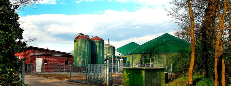 Biogasproduktion nära Sevelten, Tyskland: Foto: Wikipedia Common, kredit: Cec-clp