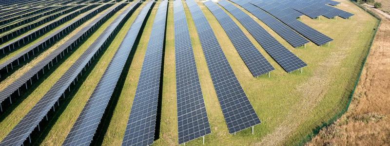 Solparken Werneuchen av EnBW i Brandenburg/Tyskland förser upp till 50 000 hushåll med el. Foto: EnBW/Paul Langrock