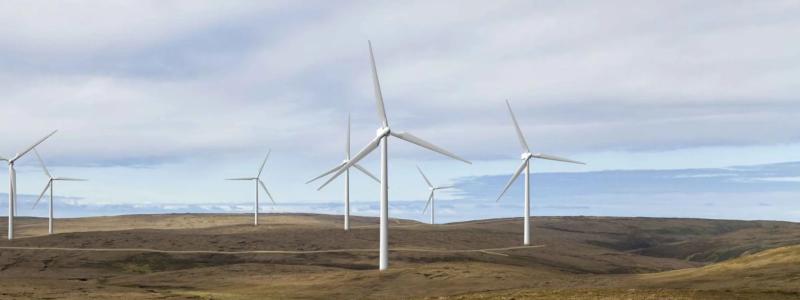 Energy Isles Wind Farm är ett vindkraftsprojekt med 18 turbiner som ligger på ön Yell i Shetland. Projektet godkändes av den skotska regeringen i oktober 2023. Bild: Statkraft