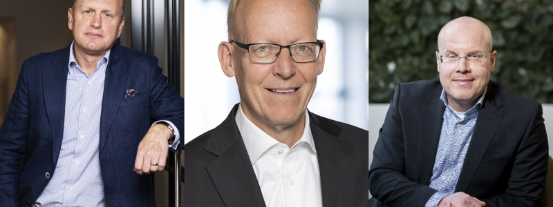 Fr. v: chef för Europa, Mellanöstern och Afrika på Hitachi Energy och Henrik Henriksson, CEO på H2
Green Steel. Foto Hitachi