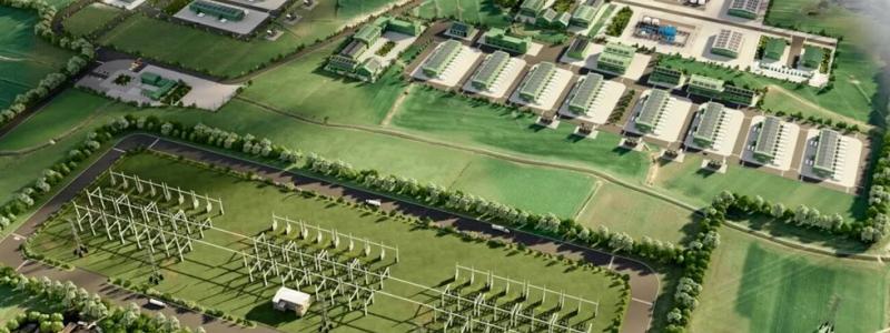 En datorgenererad avbildning av Friesland Hydrogen Park, som nu har omarbetats till Projekt Anker.
Foto: Friesen Elektra