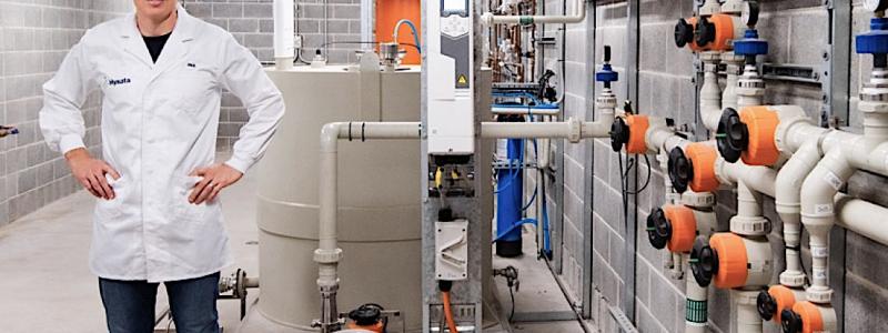 Företagets labb. Hysatas teknik väntas sänka den nivåiserade kostnaden för vätgas (LCOH) avsevärt, vilket kan spara miljardbelopp för kunder inom grön vätgas. Foto: Hysata
