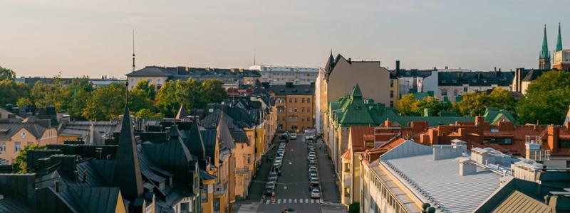 Äldre bostadsbestånd i Helsingforsstadsdelen Eira, som också till större delen energiförsörjs av Helen. I denna stadsdel har de största och betydande länderna även sina ambassader. Foto: Helen