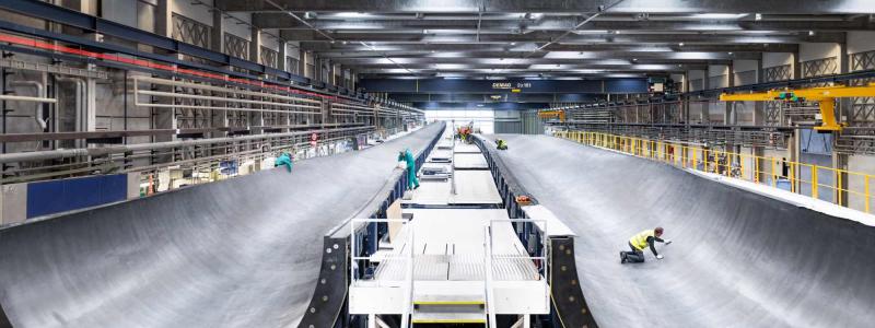 Vestas fabrik för tillverkning av turbinblad i Nakskov, Danmark. Foto: Vestas