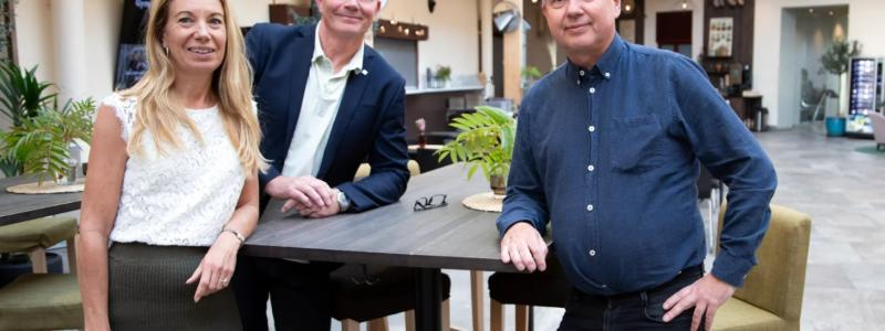 Malin Alpsten, vd och medgrundare på Bright Day Graphene tillsammans med Pelle Berglund, BizMaker och Hans Johansson, SCA under uppstartsträffen av Forest Business Accelerator. Foto: Bizmaker