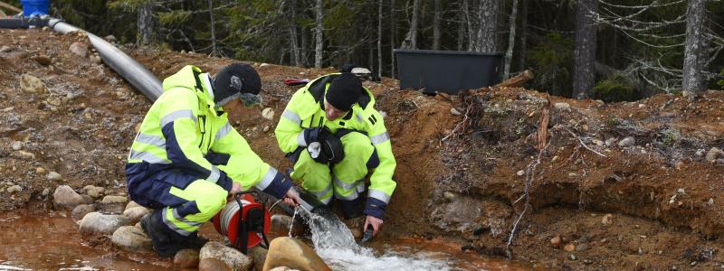 Spårämnesförsök är en av många försök och utredningar som utförts längs Umeälvsåsen. Foto: Vakin