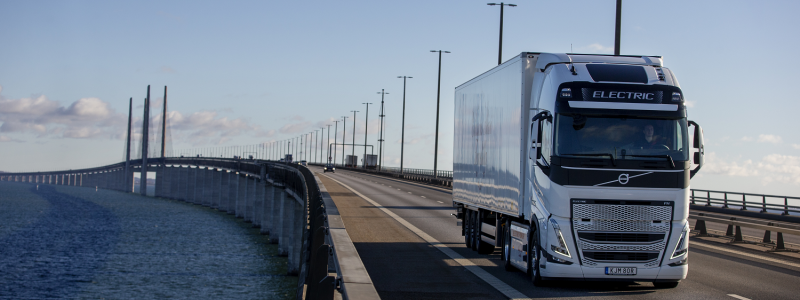 Lastbilen som används är en Volvo FH Electric med sex batterier på sammanlagt 540 kWh Foto: Carlsberg