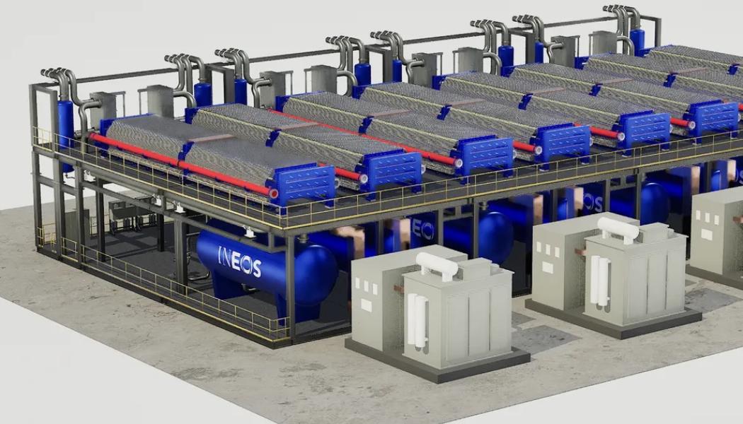 En anläggning för ren vätgas på 100 megawatt som använder Hydraeon alkaliska elektrolysörer
Foto: Ineos