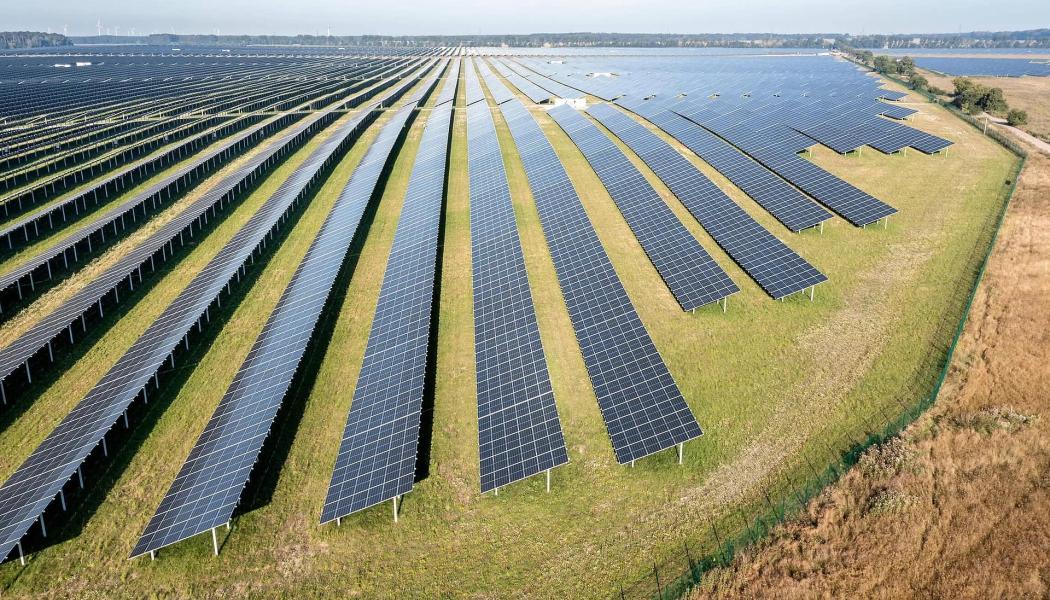 Solparken Werneuchen av EnBW i Brandenburg/Tyskland förser upp till 50 000 hushåll med el. Foto: EnBW/Paul Langrock





