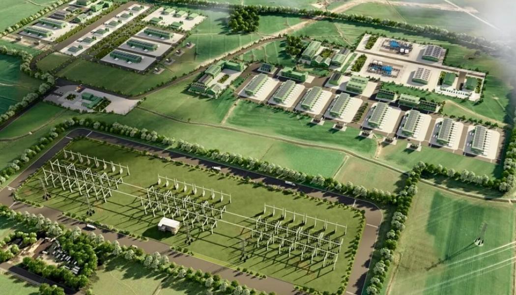 En datorgenererad avbildning av Friesland Hydrogen Park, som nu har omarbetats till Projekt Anker.
Foto: Friesen Elektra