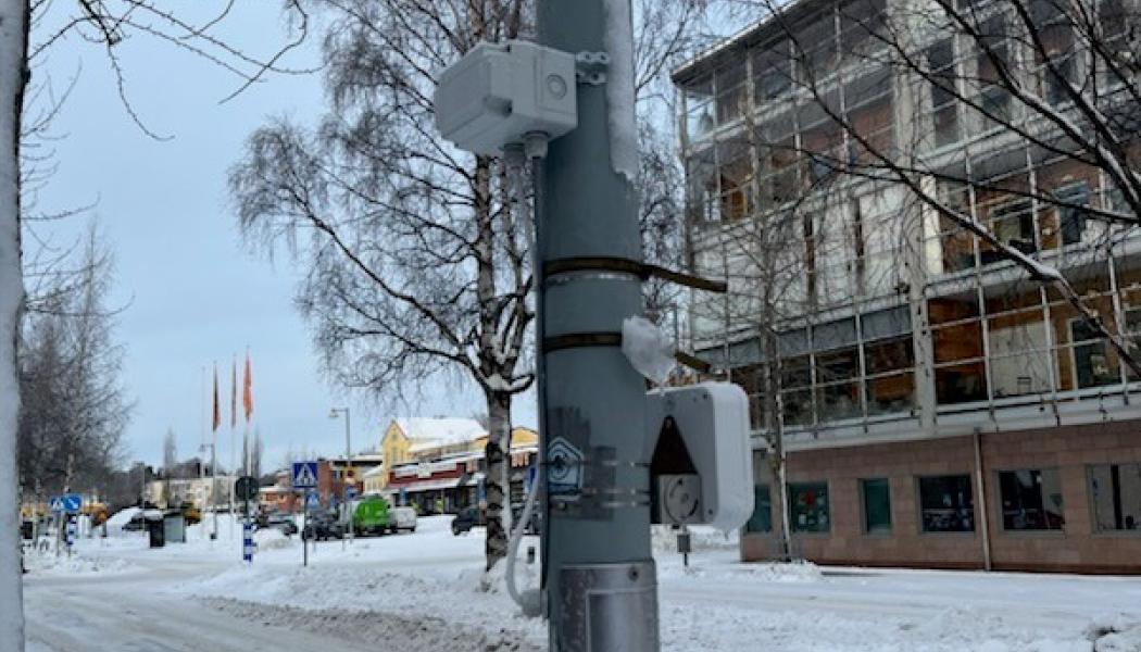 Sensorerna finns på flera platser i centrala Piteå. Foto Piteå kommun