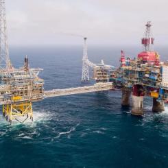 Plattformarna i Sleipner-fältet. Photo: Øyvind Gravås/ Bo B. Randulff / Equinor