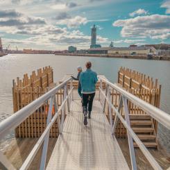 Den marina kolonilotten, Flytevi, i Göteborgs hamn. Foto: Happy Visuals