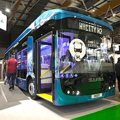 Den aktuella vätgasbussen ur HYCITY-serien presenterades nyligen på mässan Busworld. Foto: Keolis /Joint Public Transport Union i Clermont storstadsområde