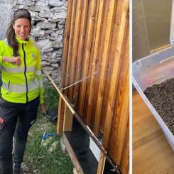 Pristagaren Jenna Senecal och urinpellets. Foto: vaguiden