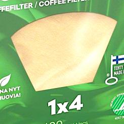 Fredmans kaffefilter tillverkas av oblekt papper i Finland. Pappret som används till kaffefilter tillverkas av trämaterial som kommer enligt tillverkaren från ansvarsfullt skötta skogar. I pappersframställningen används inte fluor- eller klorkemikalier, och de innehåller inte plast eller mikroplaster. Foto: Företaget Fredman