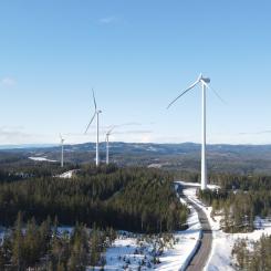 Skadat vindkraftverk i Engerfjället, Norge. Foto: Odal Vind
