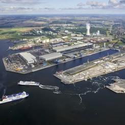 Tyska staden Rostocks hamn där det stora vätgasprojektet nu tar form. Foto: Rostocks hamn