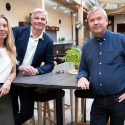 Malin Alpsten, vd och medgrundare på Bright Day Graphene tillsammans med Pelle Berglund, BizMaker och Hans Johansson, SCA under uppstartsträffen av Forest Business Accelerator. Foto: Bizmaker