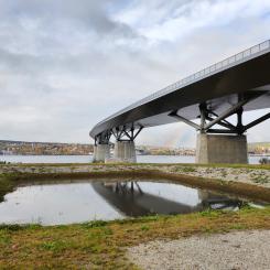 Exempel på den här typen av biofilter i Sverige vid Sundsvallsbron. Foto: Luleå tekniska universitet 