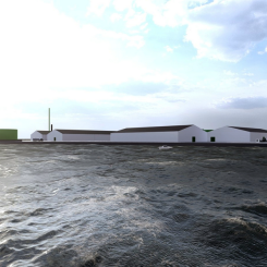Visionsbild av Green2x biogasprojekt i hamnen i Vordingborg på Själland. Bild: Vordingborg  Biofuel