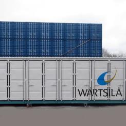 Företaget Wartsiläs tekniska GridSolv-lösning. källa: Wärtsilä